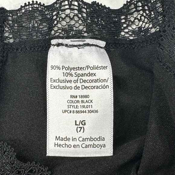 George Women's Size 7 Large Panty Cheeky Lace Waist Leg Openings Black New - Picture 3 of 10